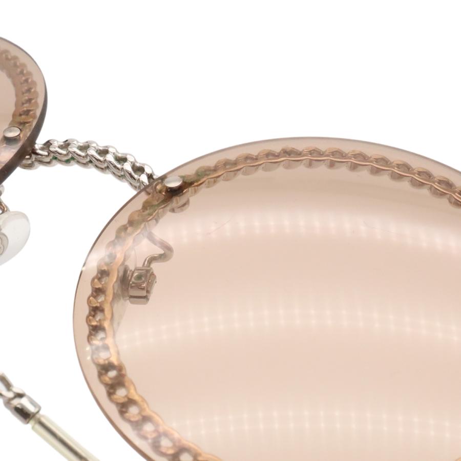 CHANEL シャネル グラスチェーン サングラス ラウンドシェイプ アイウェア 丸型 ブラウン シルバー金具 58□18 135 4245 | CHANEL | 06