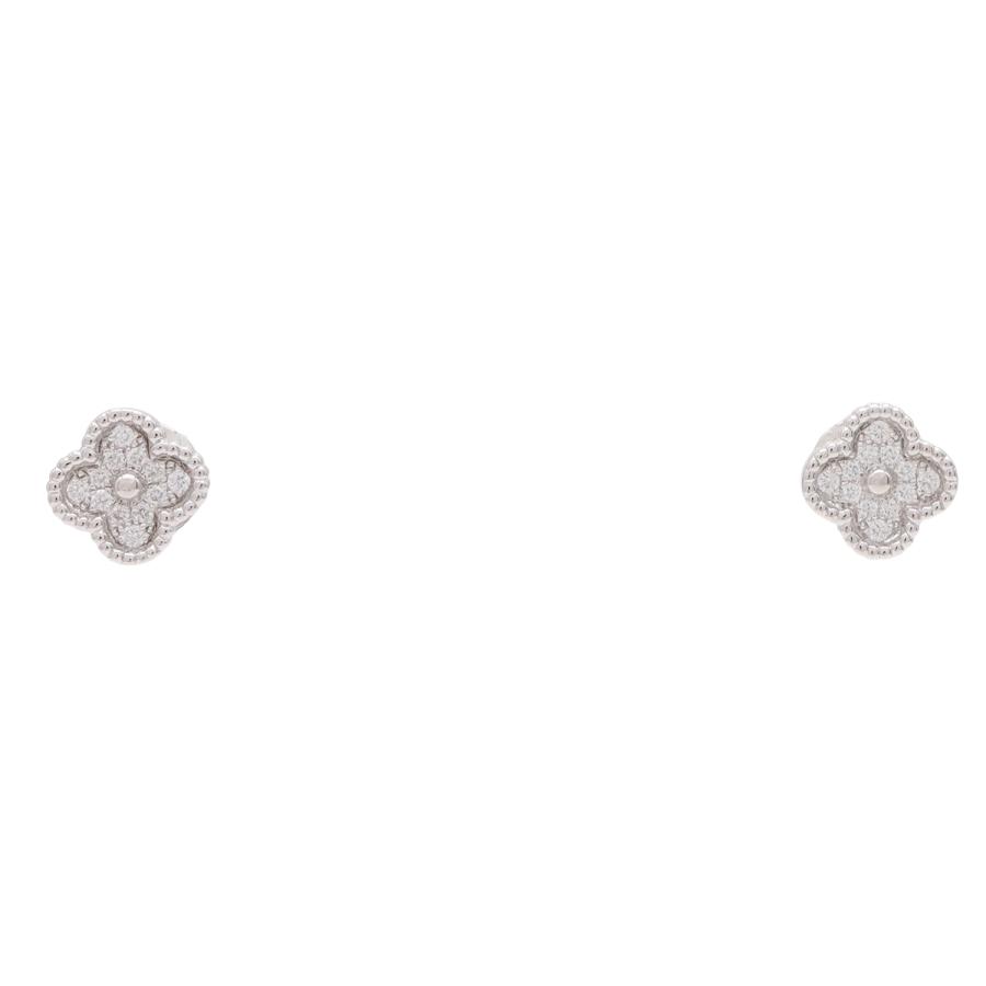 Van Cleef & Arpels ヴァン クリーフ & アーペル スウィートアルハンブラ ピアス K18WG D0.16ct 24PD VCARO85500 | Van Cleef ＆ Arpels