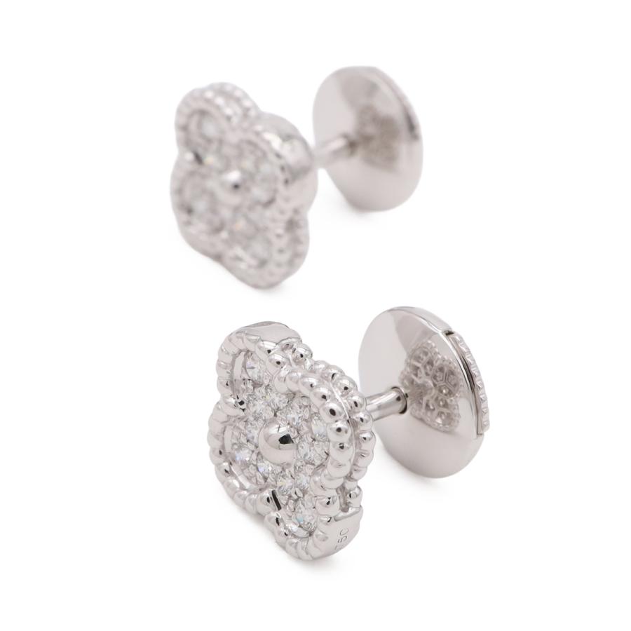 Van Cleef & Arpels ヴァン クリーフ & アーペル スウィートアルハンブラ ピアス K18WG D0.16ct 24PD VCARO85500 | Van Cleef ＆ Arpels | 02