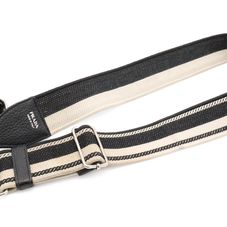 PRADA プラダ ヴィッテロダイノソフトレザー ミニ ショルダーバッグ ストライプショルダー 斜め掛け NERO 黒 ブラック シルバー金具 | PRADA | 03