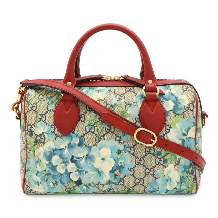 GUCCI グッチ GGブルームス GGスプリーム ハンドバッグ ミニボストンバッグ 2WAY ショルダーバッグ PVC フラワー 花柄 ベージュ レッド | GUCCI