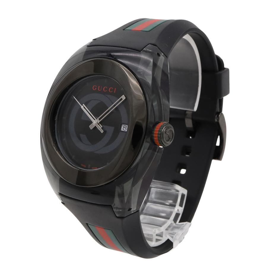 GUCCI グッチ シンク インターロッキングG シェリー グレー文字盤 SS ラバー メンズ クォーツ 腕時計 137.1 YA137107A | GUCCI | 01