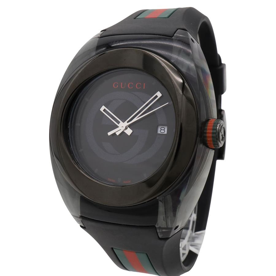 GUCCI グッチ シンク インターロッキングG シェリー グレー文字盤 SS ラバー メンズ クォーツ 腕時計 137.1 YA137107A | GUCCI | 03