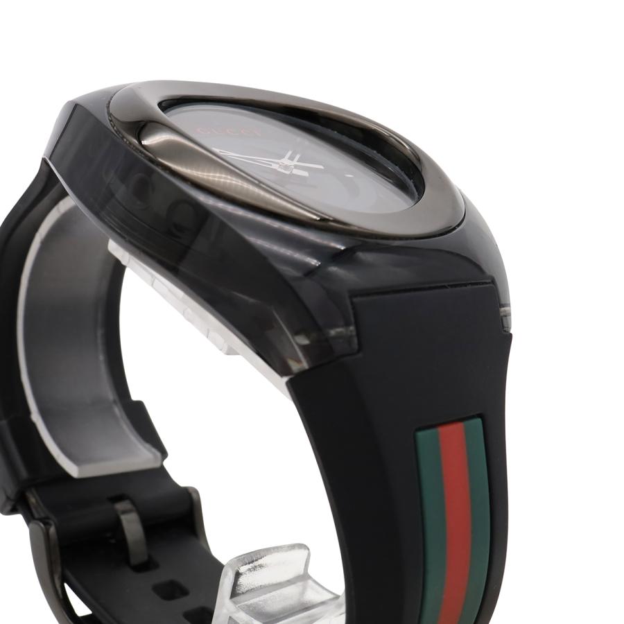 GUCCI グッチ シンク インターロッキングG シェリー グレー文字盤 SS ラバー メンズ クォーツ 腕時計 137.1 YA137107A | GUCCI | 04
