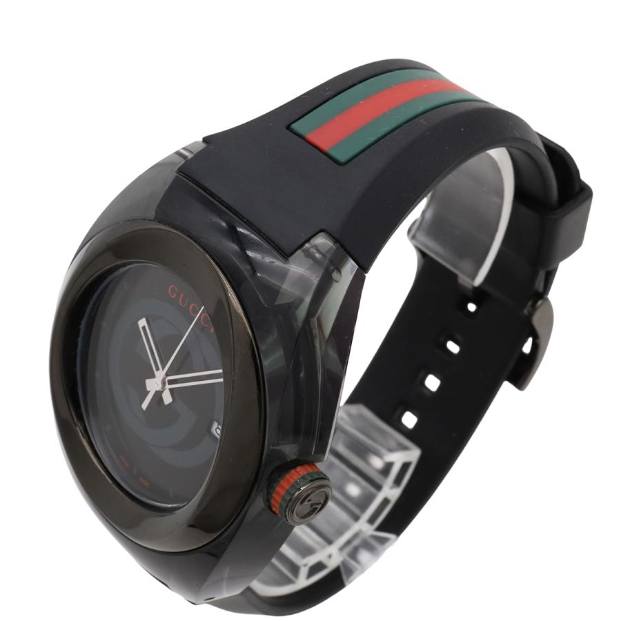 GUCCI グッチ シンク インターロッキングG シェリー グレー文字盤 SS ラバー メンズ クォーツ 腕時計 137.1 YA137107A | GUCCI | 05