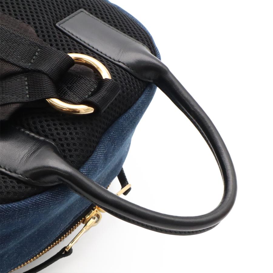 Miu Miu ミュウ ミュウ ミュウミュウ バックパック リュックサック デニム レザー BLEU ブルー ゴールド金具 国内ブティック購入品 | miu miu | 03