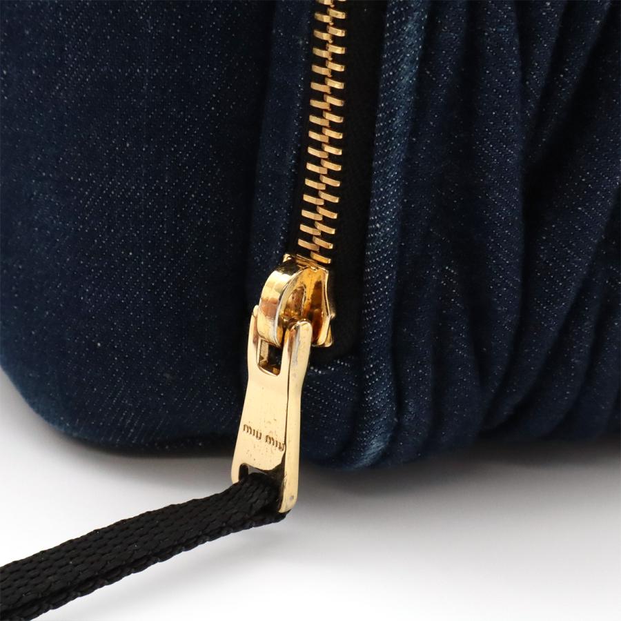 Miu Miu ミュウ ミュウ ミュウミュウ バックパック リュックサック デニム レザー BLEU ブルー ゴールド金具 国内ブティック購入品 | miu miu | 06