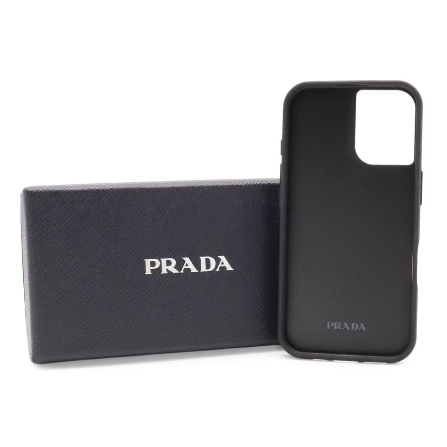 PRADA プラダ トライアングルロゴ iPhone 16用ケース スマホケース 携帯カバー サフィアーノレザー ピーチ ピンク シルバー金具 1ZH196 | PRADA | 05
