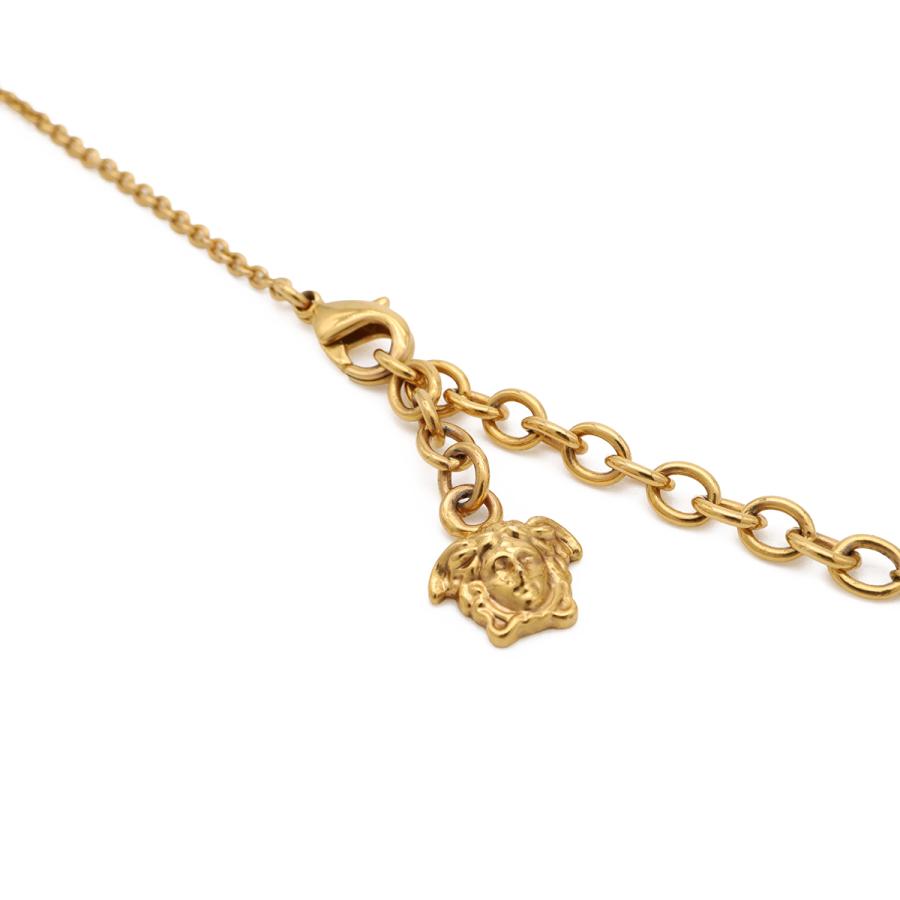 VERSACE ヴェルサーチェ ヴェルサーチ ベルサーチ メドゥーサ メデューサ グレカ チェーンネックレス ペンダント GP ゴールド ブラック | VERSACE | 04