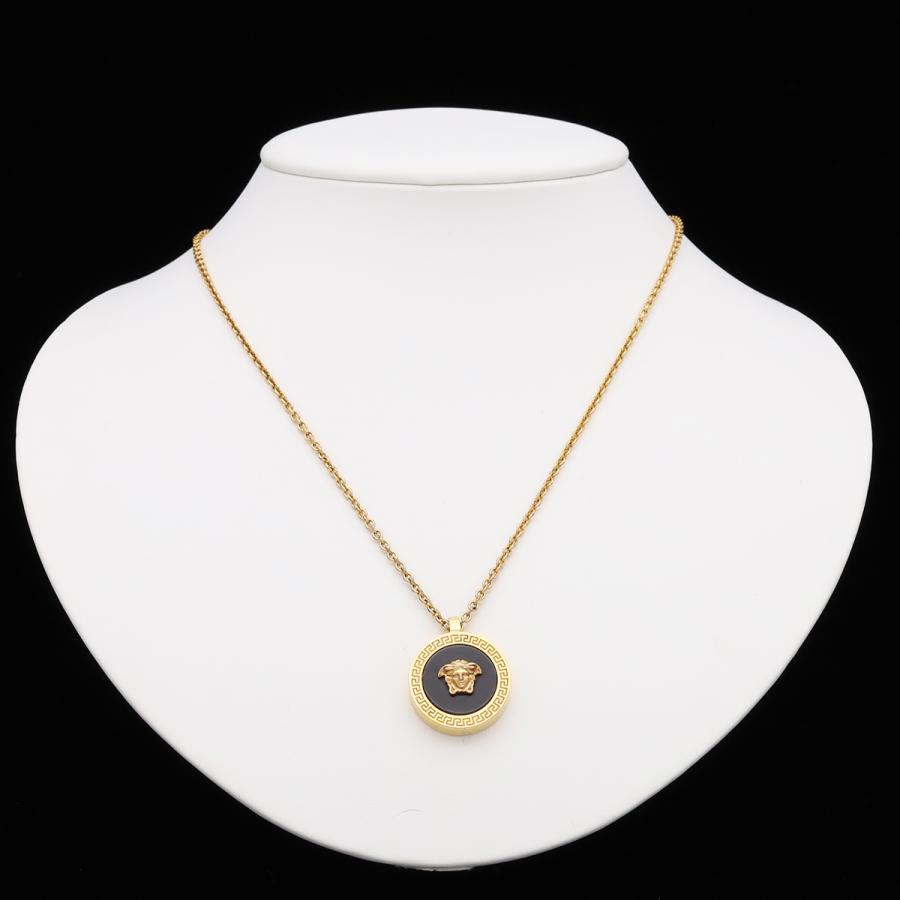 VERSACE ヴェルサーチェ ヴェルサーチ ベルサーチ メドゥーサ メデューサ グレカ チェーンネックレス ペンダント GP ゴールド ブラック | VERSACE | 05