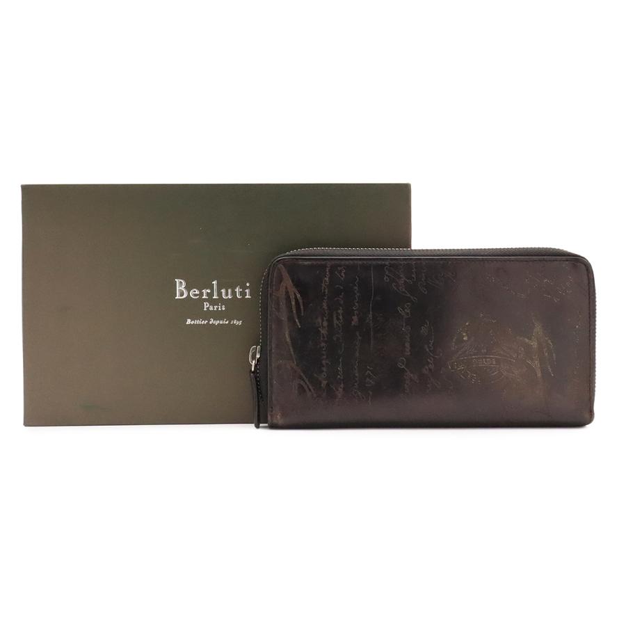 Berluti ベルルッティ カリグラフィー ロングジップウォレット ラウンドファスナー 長財布 スクリットレザー ブラック 黒 | Berluti | 07