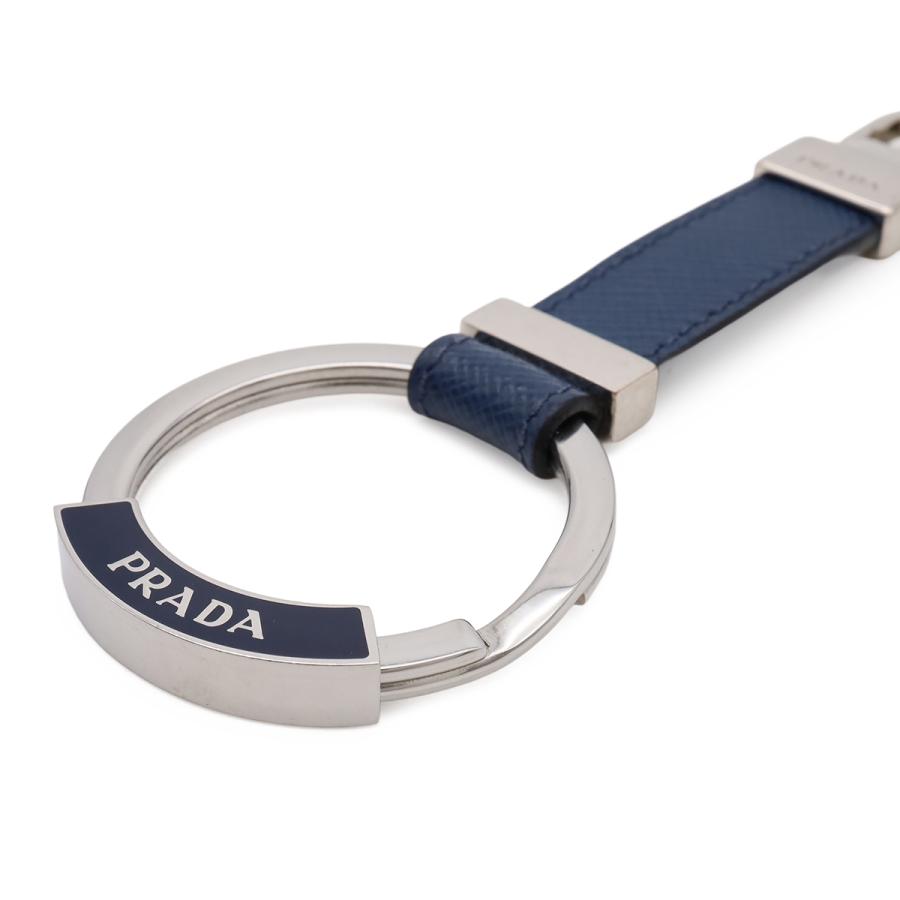 PRADA プラダ キーホルダー チャーム キーリング サフィアーノ レザー メタル ネイビー 紺 シルバー金具 2PP042 | PRADA | 02