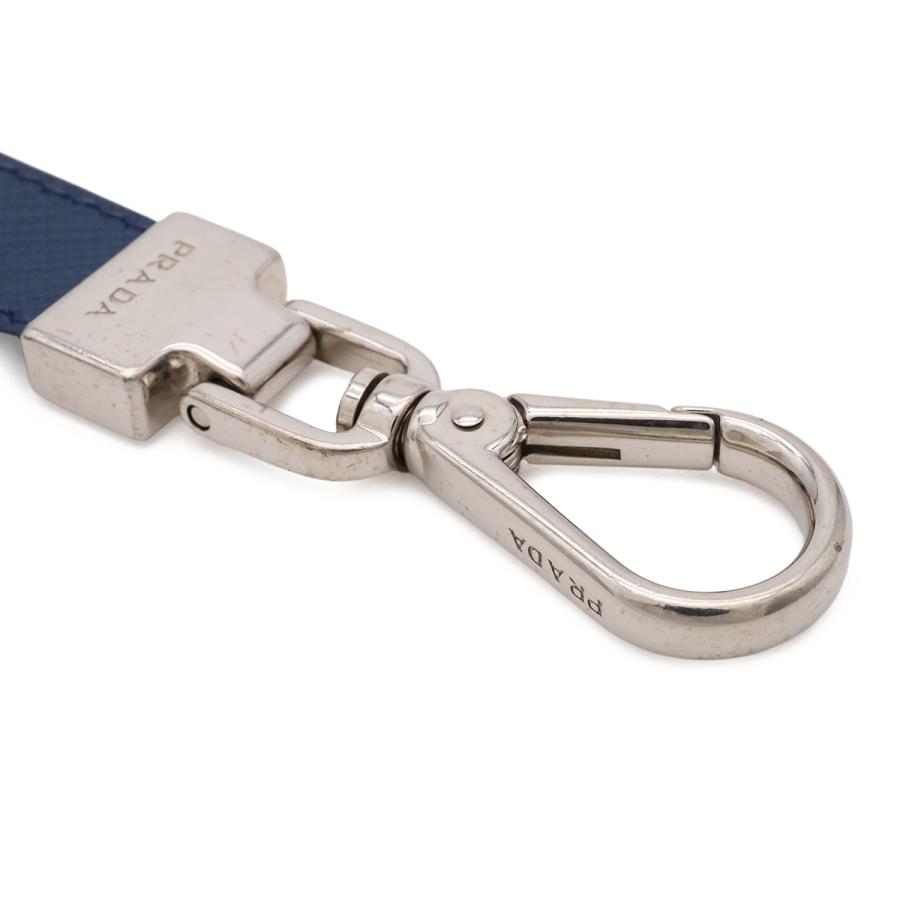 PRADA プラダ キーホルダー チャーム キーリング サフィアーノ レザー メタル ネイビー 紺 シルバー金具 2PP042 | PRADA | 03