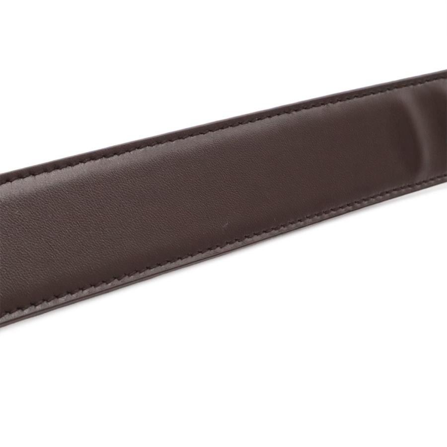 PRADA プラダ スクエアバックル ベルト レザー ダークブラウン 茶 シルバー金具 #90 2C2114 | PRADA | 05