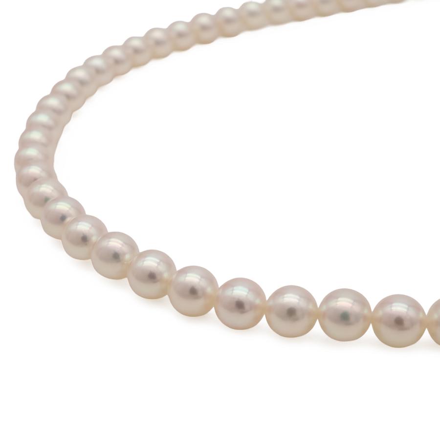 MIKIMOTO ミキモト プレミアム パール ネックレス チョーカー 真珠 6.0m/m-6.5m/m SIL刻印 シルバー シェルホワイト Mチャーム付き | MIKIMOTO | 01