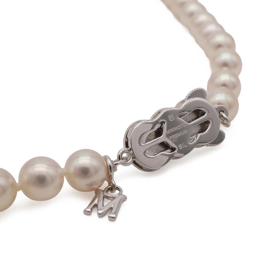 MIKIMOTO ミキモト プレミアム パール ネックレス チョーカー 真珠 6.0m/m-6.5m/m SIL刻印 シルバー シェルホワイト Mチャーム付き | MIKIMOTO | 03