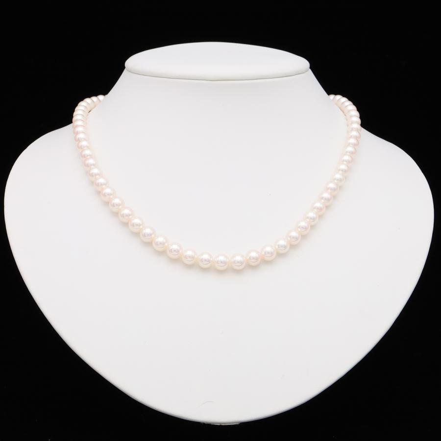 MIKIMOTO ミキモト プレミアム パール ネックレス チョーカー 真珠 6.0m/m-6.5m/m SIL刻印 シルバー シェルホワイト Mチャーム付き | MIKIMOTO | 04