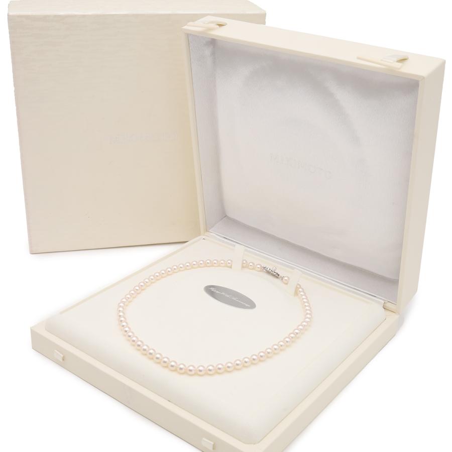 MIKIMOTO ミキモト プレミアム パール ネックレス チョーカー 真珠 6.0m/m-6.5m/m SIL刻印 シルバー シェルホワイト Mチャーム付き | MIKIMOTO | 05