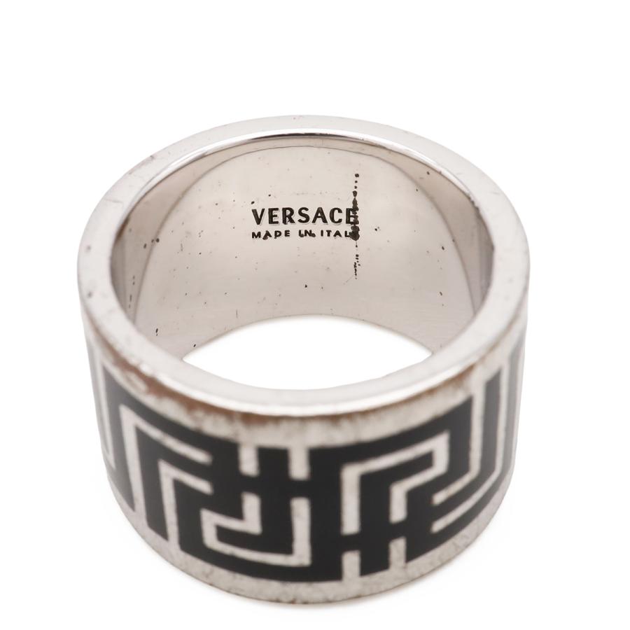 VERSACE ヴェルサーチェ ヴェルサーチ ベルサーチ グリーク リング 指輪 ワイドリング メタル シルバー ブラック 実寸約16号 | VERSACE | 03