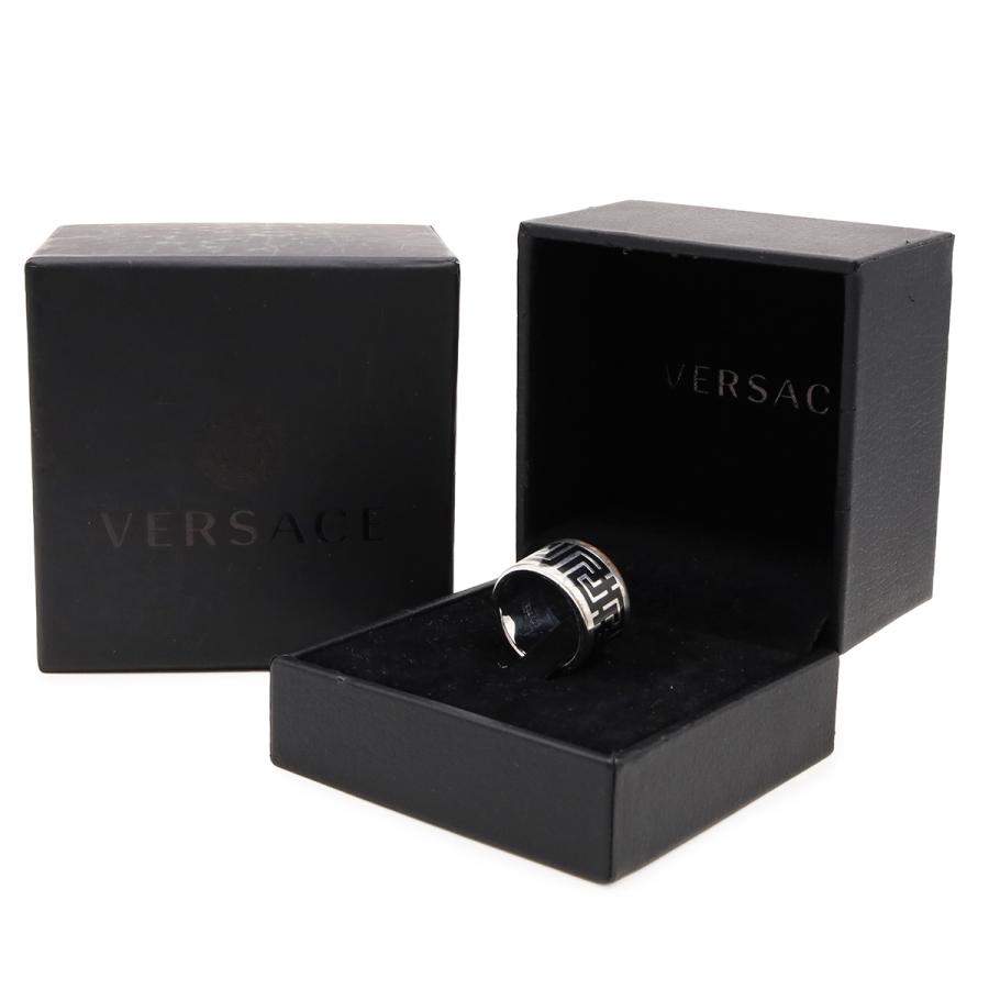 VERSACE ヴェルサーチェ ヴェルサーチ ベルサーチ グリーク リング 指輪 ワイドリング メタル シルバー ブラック 実寸約16号 | VERSACE | 06