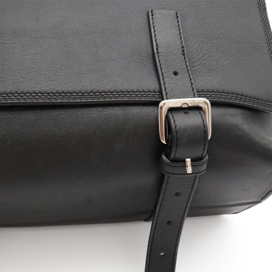 LOEWE ロエベ アナグラム ミリタリーメッセンジャーバッグ ショルダーバッグ キャンバス レザー ブラック 黒 シルバー金具 | LOEWE | 04