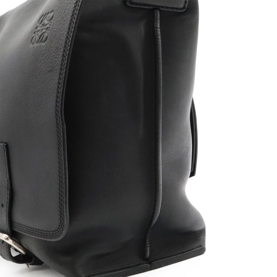LOEWE ロエベ アナグラム ミリタリーメッセンジャーバッグ ショルダーバッグ キャンバス レザー ブラック 黒 シルバー金具 | LOEWE | 05