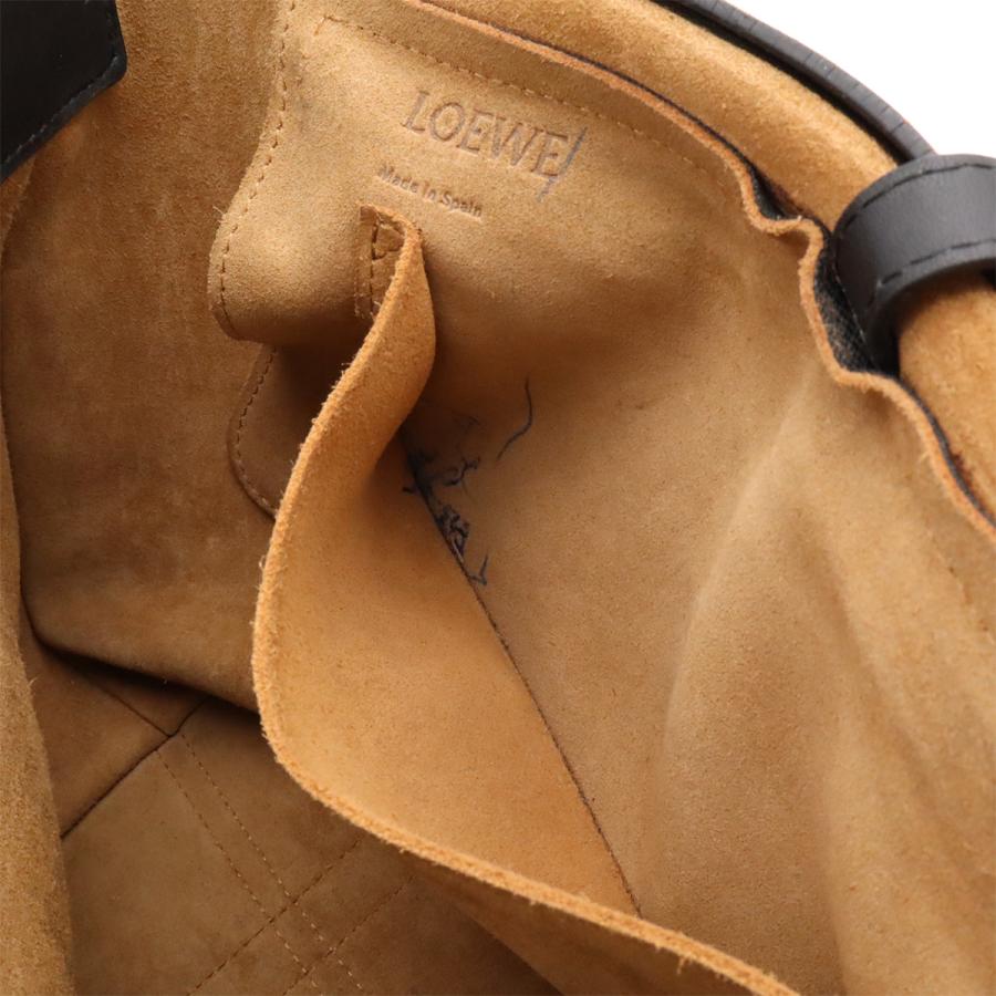 LOEWE ロエベ アナグラム ミリタリーメッセンジャーバッグ ショルダーバッグ キャンバス レザー ブラック 黒 シルバー金具 | LOEWE | 08