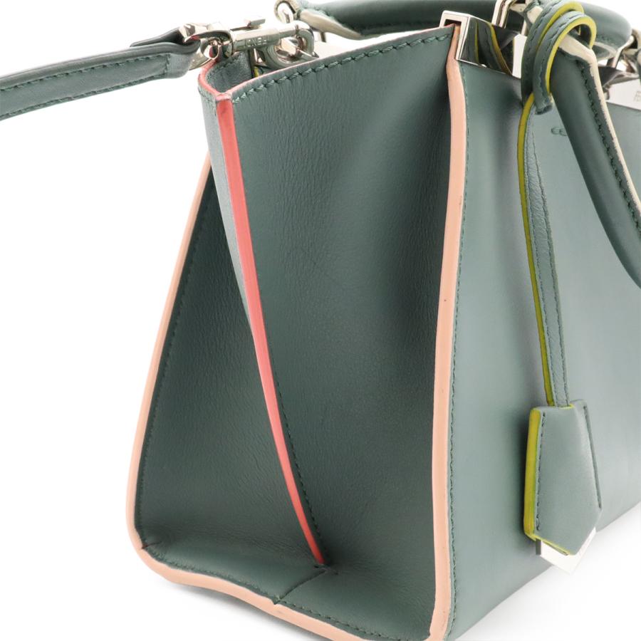 FENDI フェンディ プチトロワジュール ハンドバッグ ミニバッグ 2WAY ショルダーバッグ レザー グリーングレー系 マルチカラー | FENDI | 05