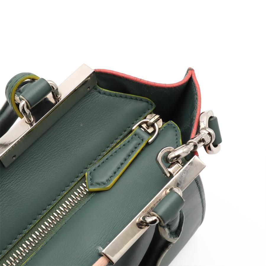 FENDI フェンディ プチトロワジュール ハンドバッグ ミニバッグ 2WAY ショルダーバッグ レザー グリーングレー系 マルチカラー | FENDI | 06