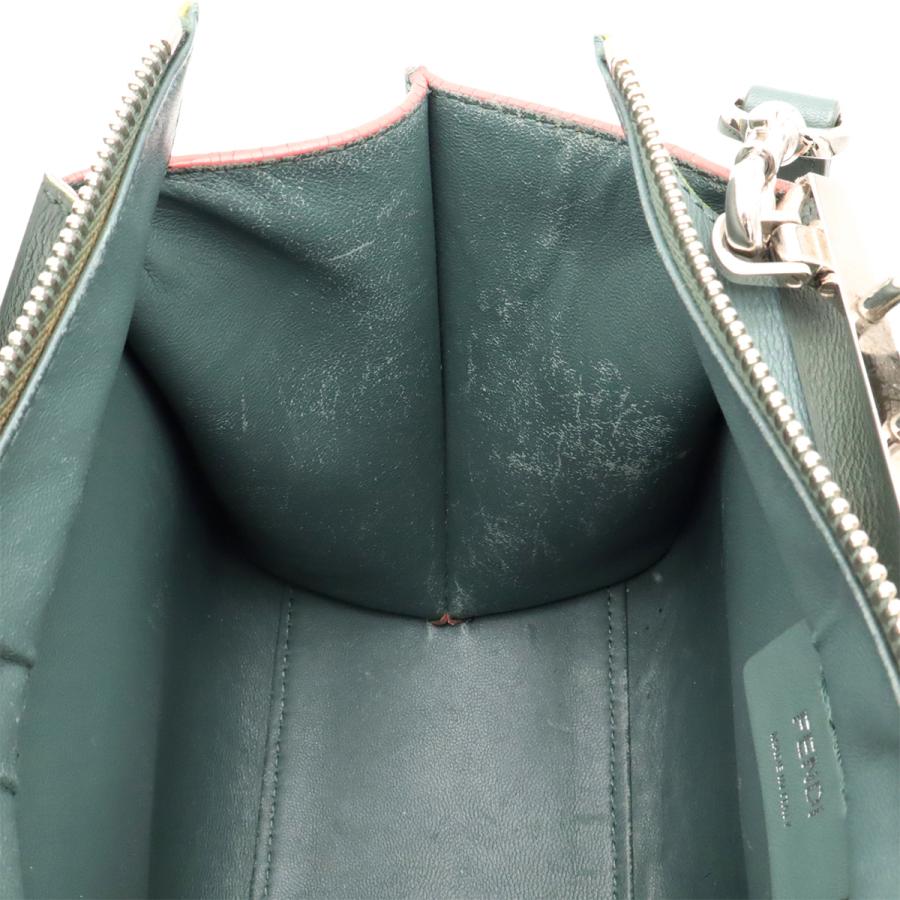 FENDI フェンディ プチトロワジュール ハンドバッグ ミニバッグ 2WAY ショルダーバッグ レザー グリーングレー系 マルチカラー | FENDI | 07