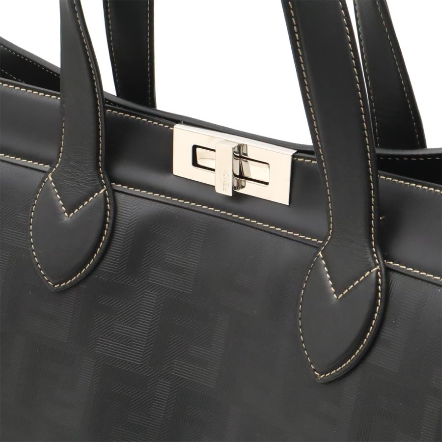 FENDI フェンディ ピーカブー アイシーユー フォーティー8 トートバッグ ラージトート レザー ブラック シルバー金具 ショルダー | FENDI | 08