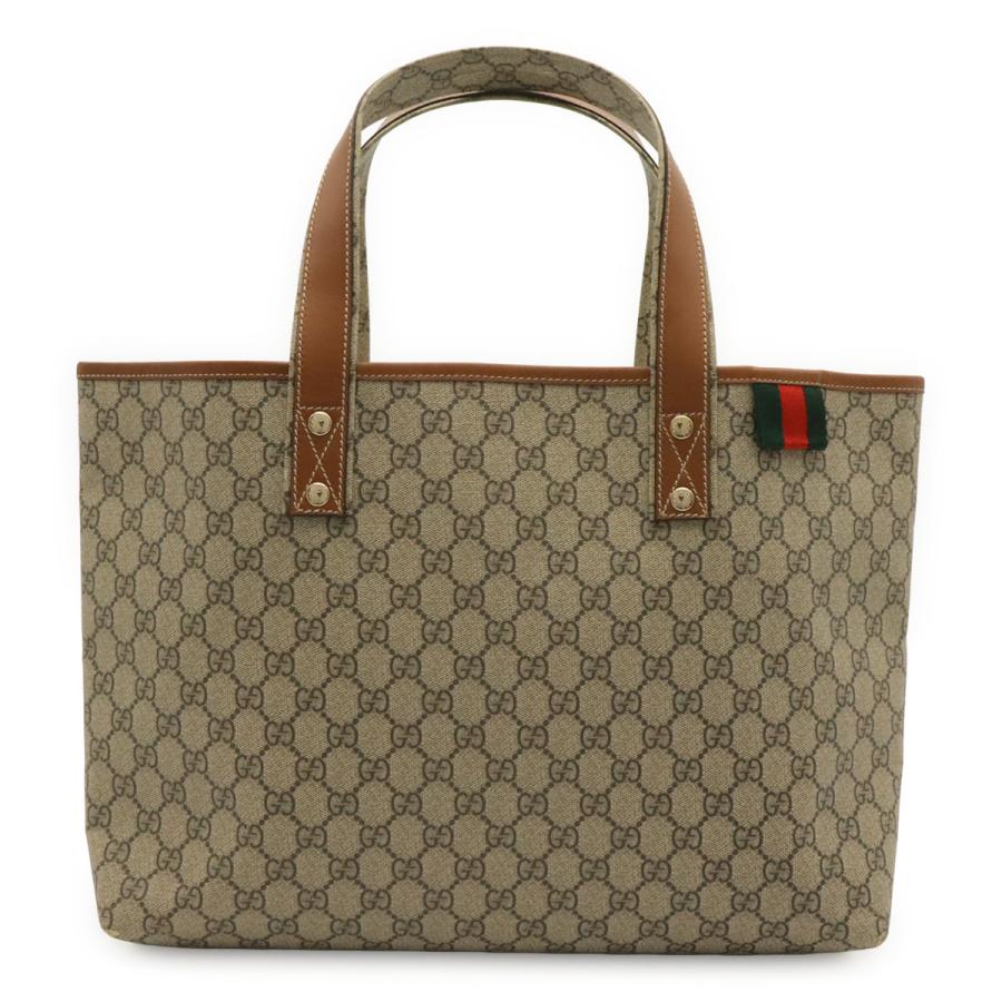 GUCCI グッチ GGスプリーム GGプラス シェリーライン ニューセレリア トートバッグ ショルダーバッグ PVC レザー ベージュ ブラウン 茶 | GUCCI