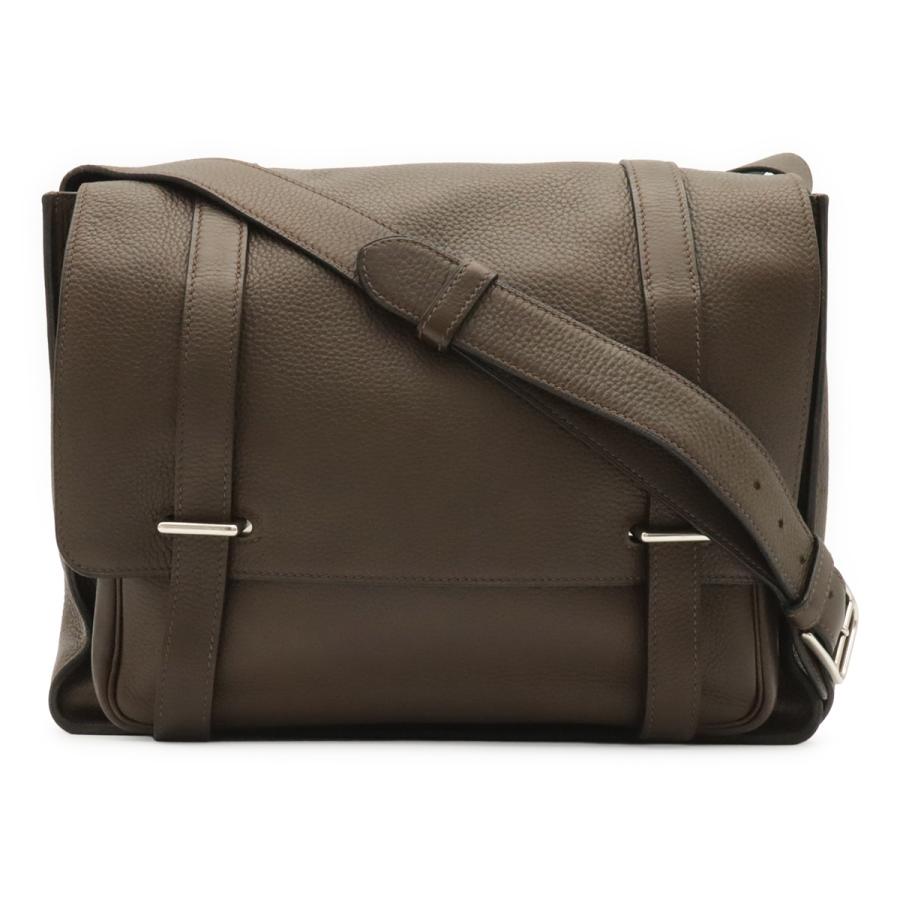 HERMES エルメス スティーブ ブザス35 ショルダーバッグ 斜め掛け トリヨンクレマンス レザー ブラウン 茶 シルバー金具  L刻印 | HERMES