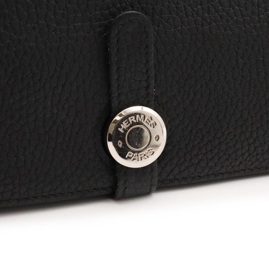 HERMES エルメス ドゴンレクトヴェルソ ドゴンロング 2つ折長財布 二つ折り長財布 トゴ レザー ブラック 黒 シルバー金具 □N刻印 | HERMES | 03