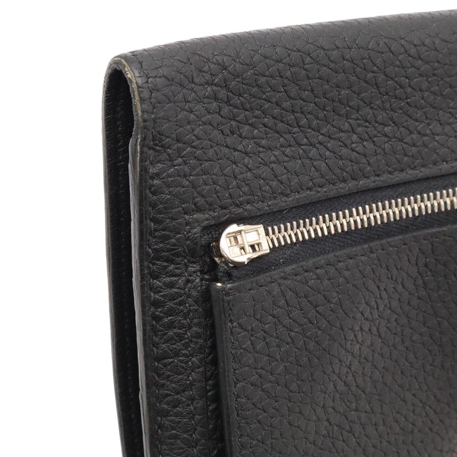 HERMES エルメス ドゴンレクトヴェルソ ドゴンロング 2つ折長財布 二つ折り長財布 トゴ レザー ブラック 黒 シルバー金具 □N刻印 | HERMES | 04