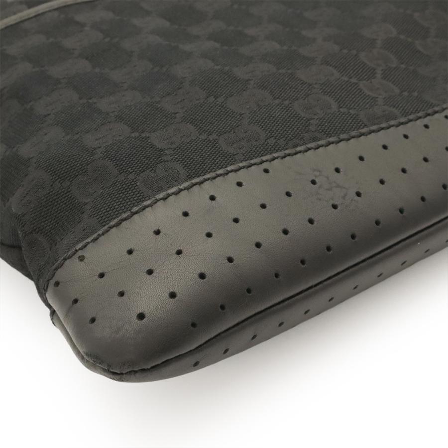 GUCCI グッチ GGキャンバス ショルダーバッグ メッセンジャーバッグ 斜め掛け パンチング レザー ブラック 黒 シルバー金具 145857 | GUCCI | 02