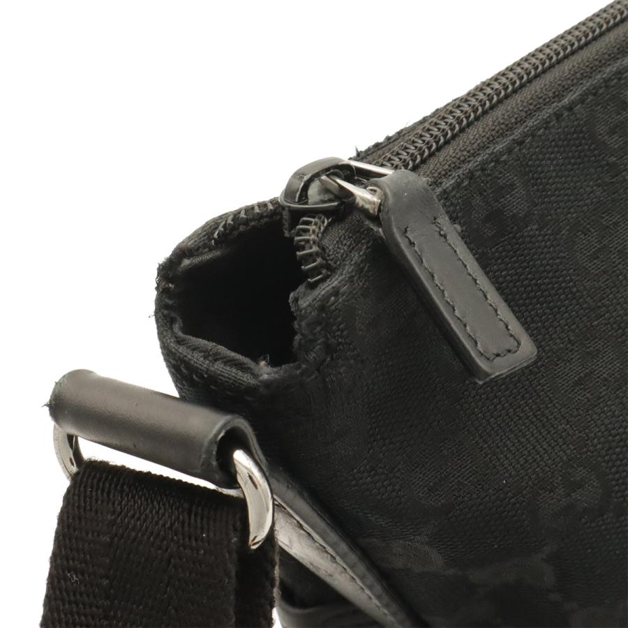 GUCCI グッチ GGキャンバス ショルダーバッグ メッセンジャーバッグ 斜め掛け パンチング レザー ブラック 黒 シルバー金具 145857 | GUCCI | 03