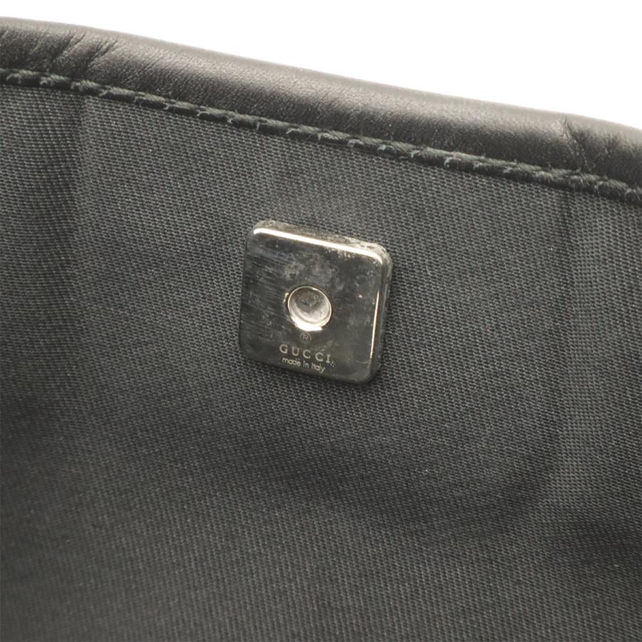 GUCCI グッチ GGキャンバス ショルダーバッグ メッセンジャーバッグ 斜め掛け パンチング レザー ブラック 黒 シルバー金具 145857 | GUCCI | 06