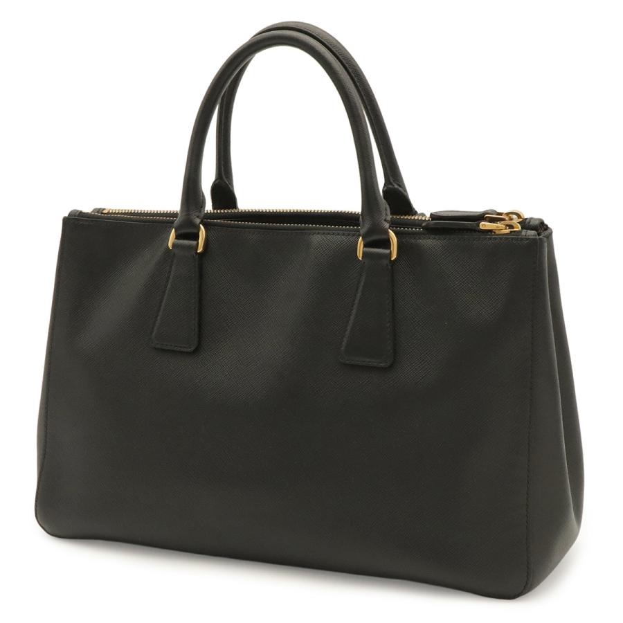 PRADA プラダ ガレリア トライアングル ハンドバッグ トートバッグ サフィアーノレザー NERO 黒 ブラック ゴールド金具 | PRADA | 01