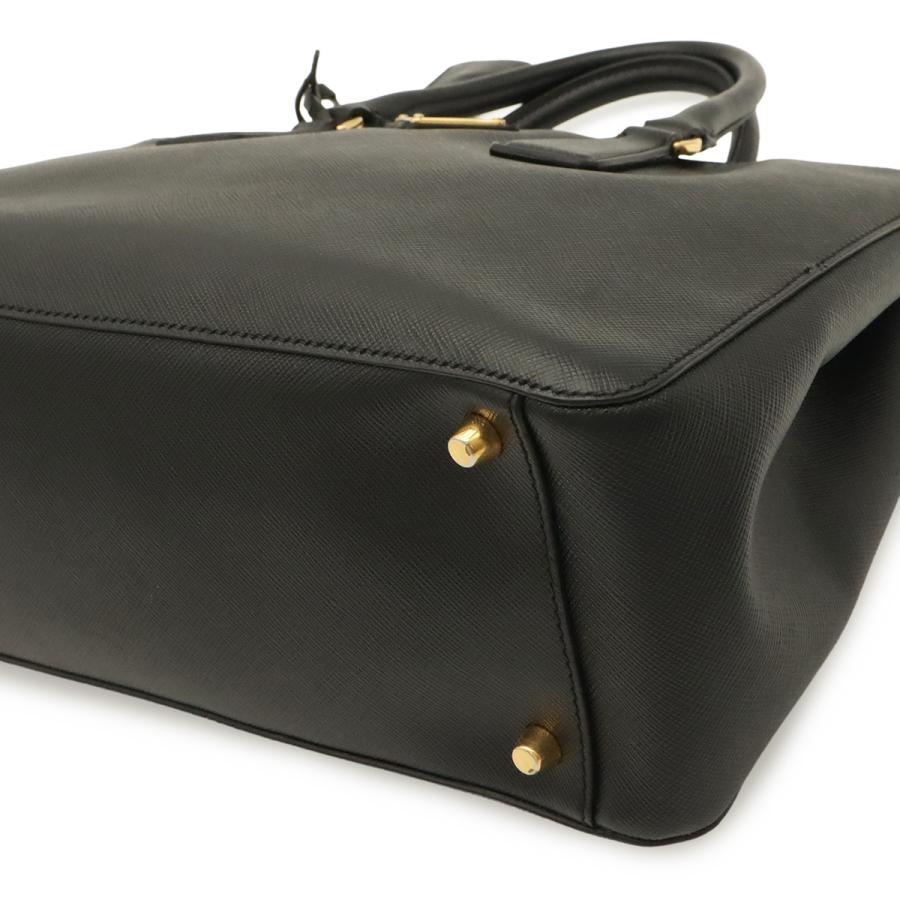 PRADA プラダ ガレリア トライアングル ハンドバッグ トートバッグ サフィアーノレザー NERO 黒 ブラック ゴールド金具 | PRADA | 02