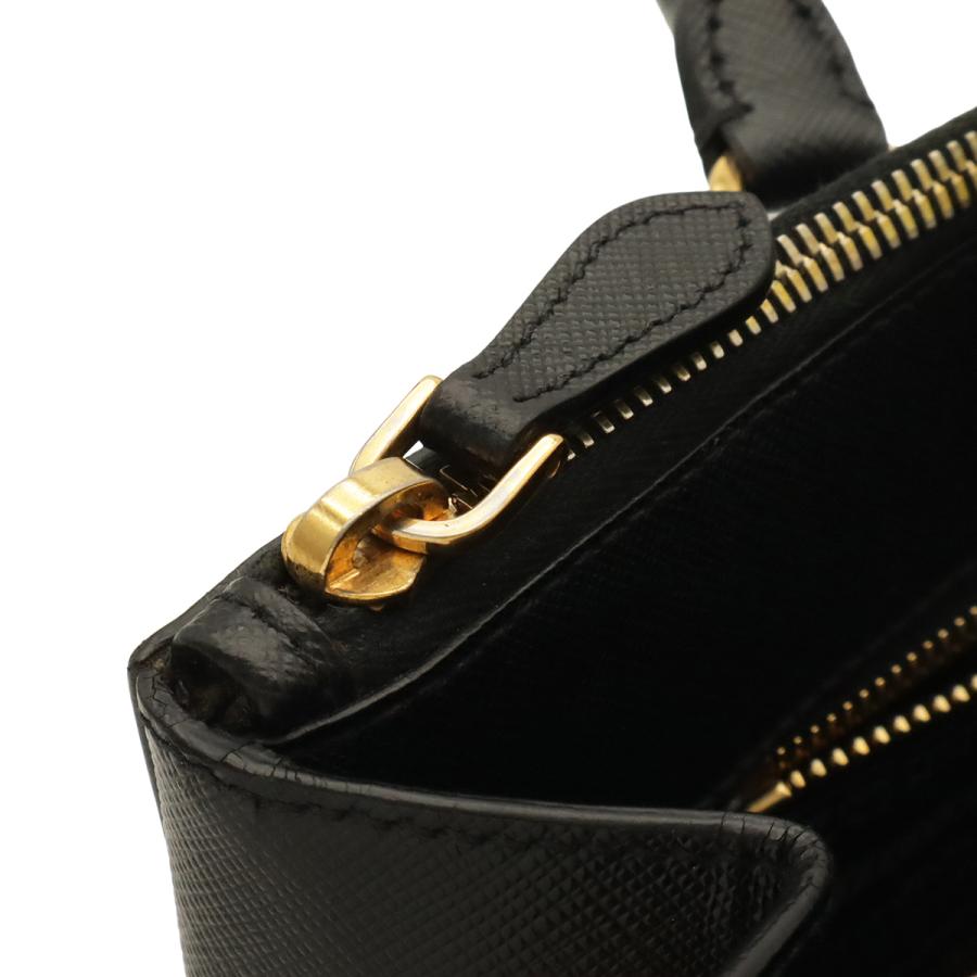 PRADA プラダ ガレリア トライアングル ハンドバッグ トートバッグ サフィアーノレザー NERO 黒 ブラック ゴールド金具 | PRADA | 04