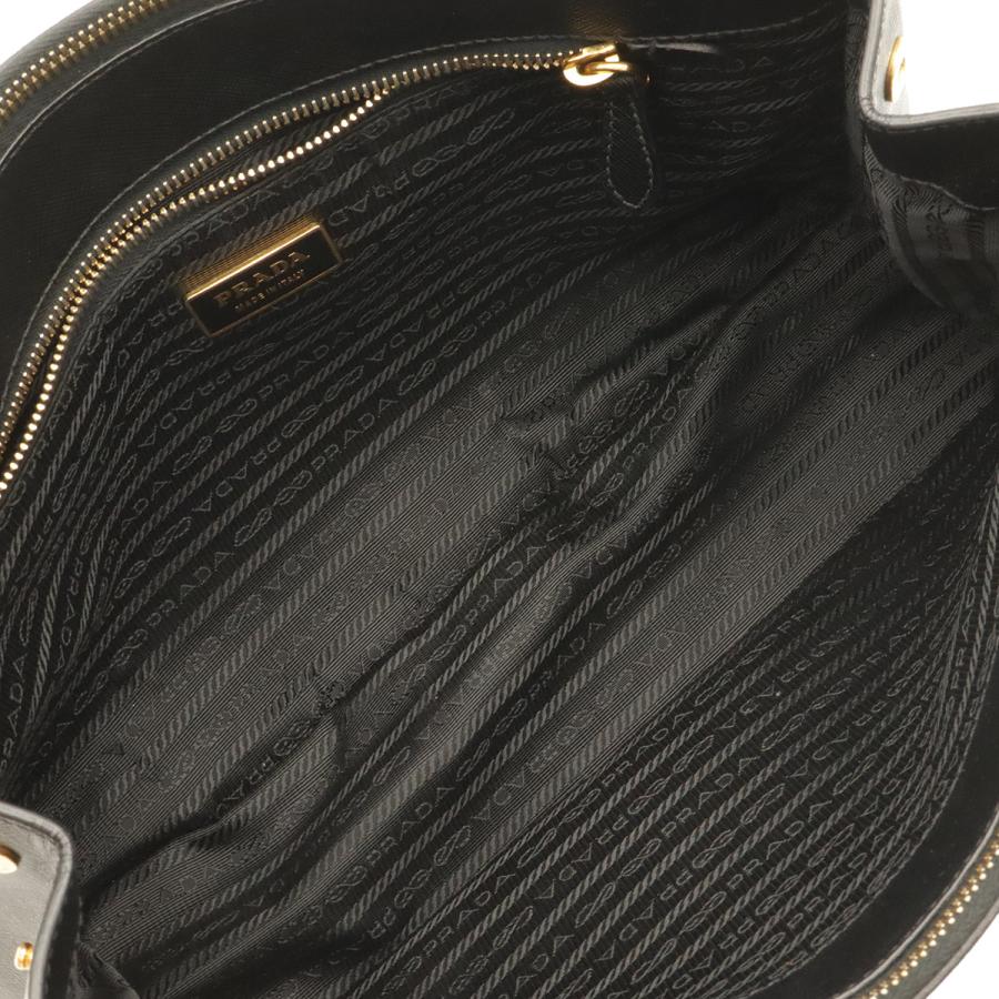 PRADA プラダ ガレリア トライアングル ハンドバッグ トートバッグ サフィアーノレザー NERO 黒 ブラック ゴールド金具 | PRADA | 05
