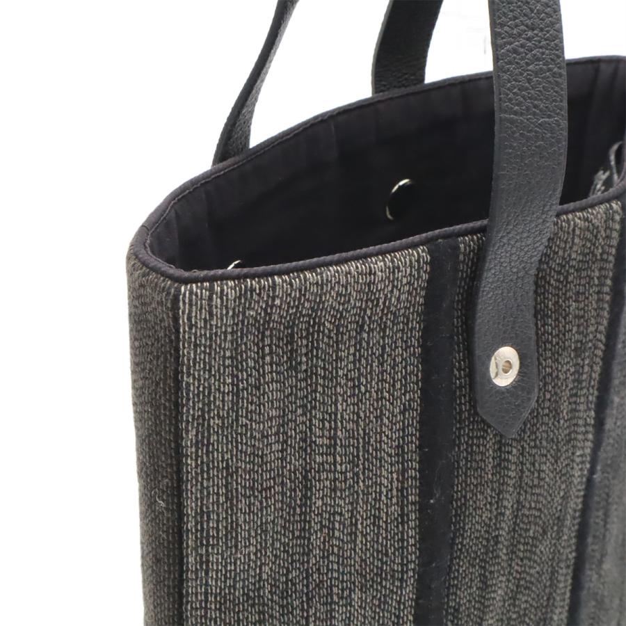 HERMES エルメス アメダバ ディアゴPM トートバッグ ハンドバッグ ウール コットン レザー グレー ブラック 黒 シルバー金具 | HERMES | 05