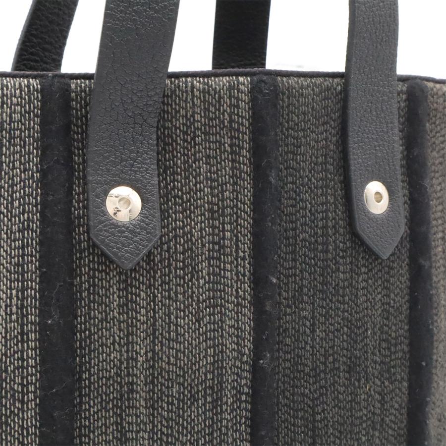 HERMES エルメス アメダバ ディアゴPM トートバッグ ハンドバッグ ウール コットン レザー グレー ブラック 黒 シルバー金具 | HERMES | 06