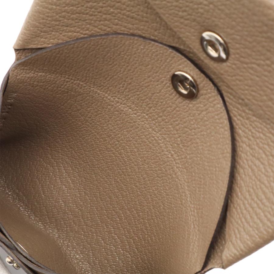 HERMES エルメス カルヴィ デュオ コインケース 小銭入れ カードケース 名刺入れ シェーブル レザー エトゥープ グレージュ U刻印 | HERMES | 06