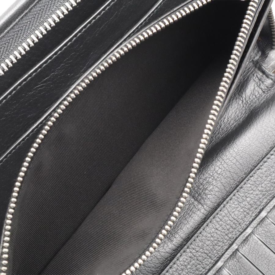 LOEWE ロエベ アナグラム セカンドバッグ クラッチバッグ ラウンドファスナー 長財布 レザー ブラック 黒 シルバー金具 | LOEWE | 07