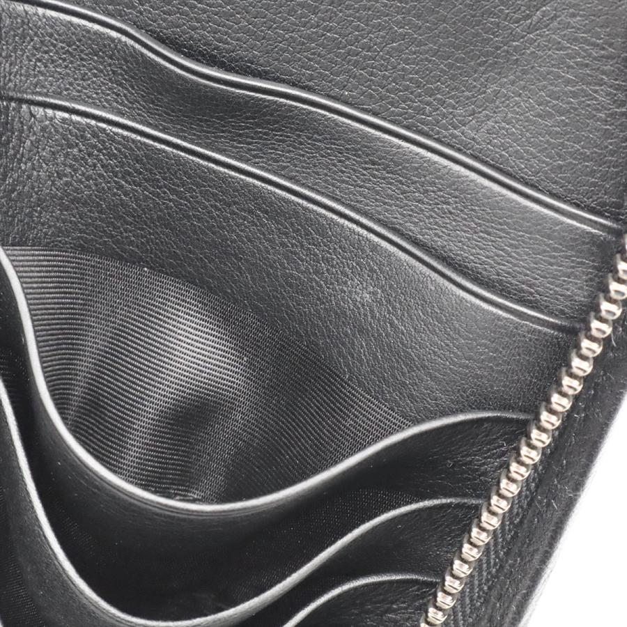 LOEWE ロエベ アナグラム セカンドバッグ クラッチバッグ ラウンドファスナー 長財布 レザー ブラック 黒 シルバー金具 | LOEWE | 08