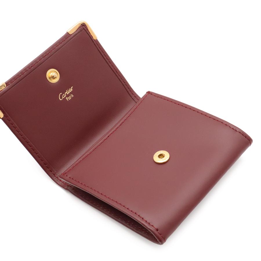 Cartier カルティエ マスト ドゥ カルティエ マストライン スクエア コインケース 小銭入れ コインパース レザー ボルドー ゴールド金具 | Cartier | 03