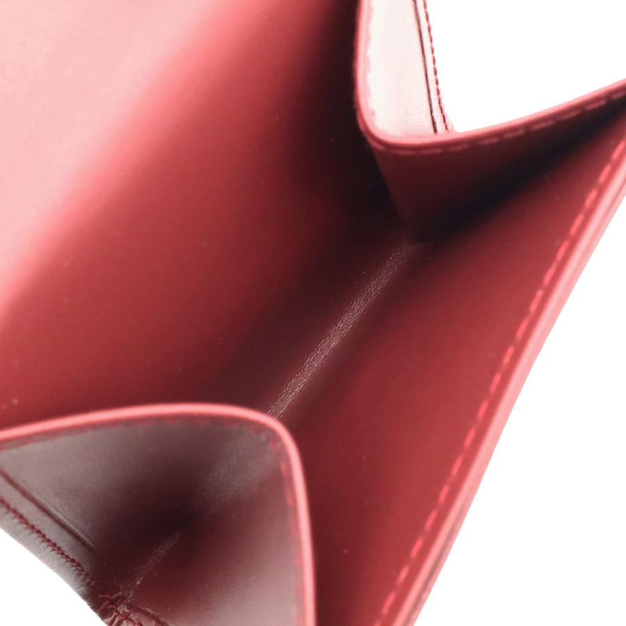 Cartier カルティエ マスト ドゥ カルティエ マストライン スクエア コインケース 小銭入れ コインパース レザー ボルドー ゴールド金具 | Cartier | 04