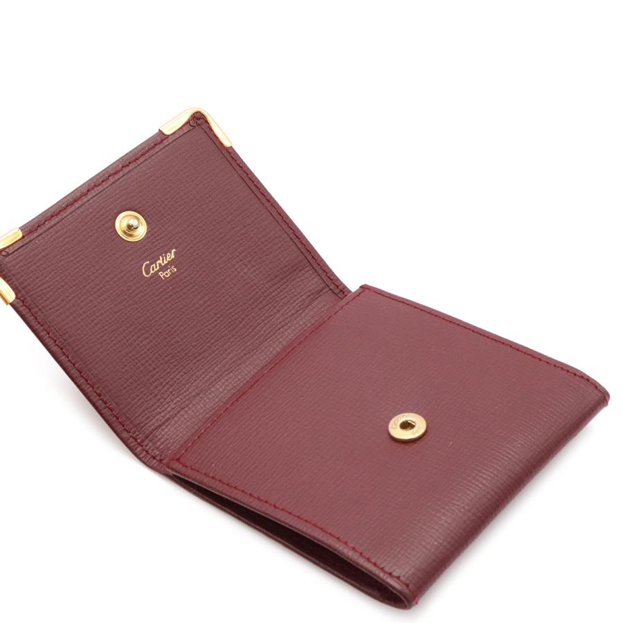 Cartier カルティエ マスト ドゥ カルティエ マストライン スクエア コインケース 小銭入れ コインパース レザー ボルドー ゴールド金具 | Cartier | 03